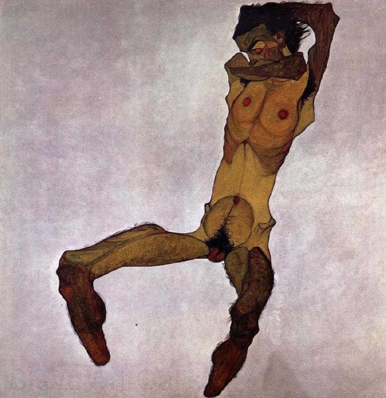 Egon Schiele Seated Male Nude Spain oil painting art